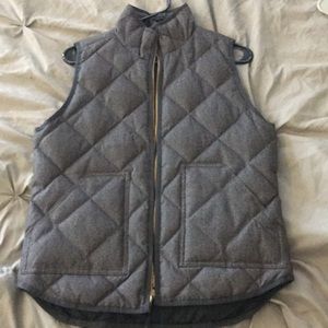 J. Crew gray quilted puffer vest small